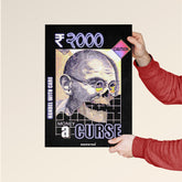 Money is a Curse Gandhi Skull Art Poster